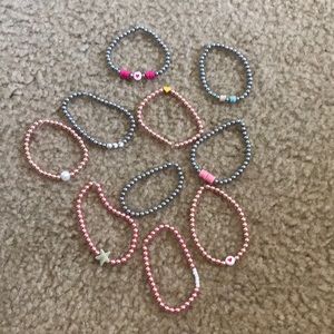 silver and rose gold 14k bracelets
